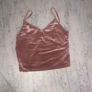 Nice pink velvet pink crop top